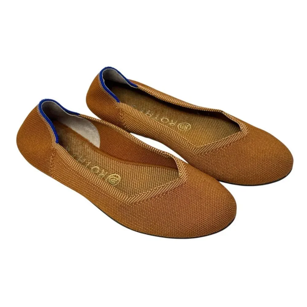 ROTHY’S Fawn Colorway Rounded Toe Ballet Knit Flats Slip On Eco Friendly Size W8